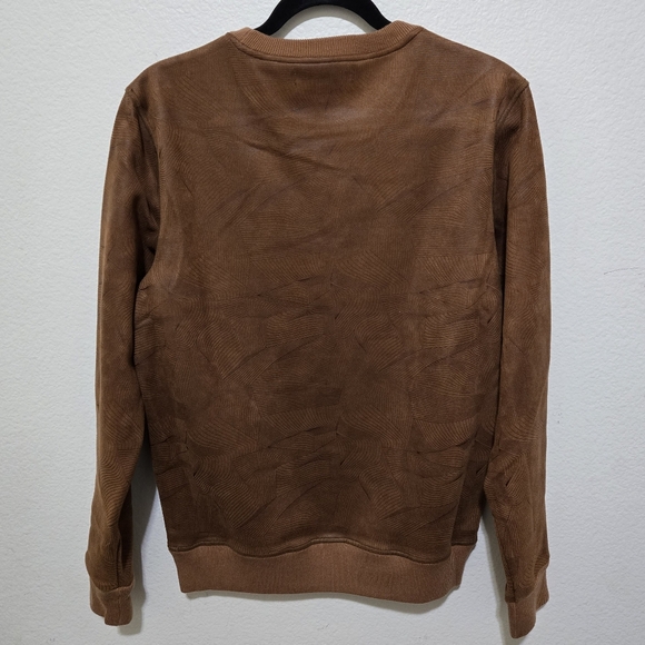 Paisley & Gray Mens Slim Fit Crewneck Sweater Brown Geometric Pattern Sz Medium - Picture 3 of 8